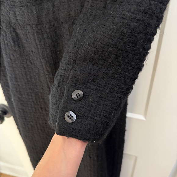 Vintage Valentino Couture Tweed Black Coat with Velvet Details - Picture 6 of 6